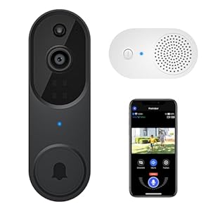 1080P Video Doorbell Camera, Smart Human Detection, Cloud Storage, Chime Included, Live View, 2-Way Audio, IR Night Vision, Wide-Angle Lens, Indoor/Outdoor Surveillance