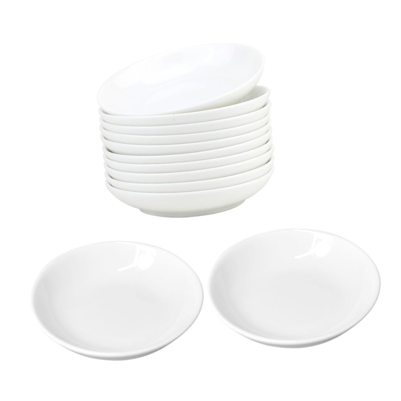 LALAFINA 12pcs Ink Dish Brush Holder Set Ceramic Paint Trays for Calligraphy Home Office