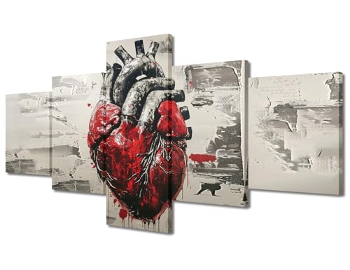 Toile murale Street Art cadeau idéal tableau cœur humain encadré