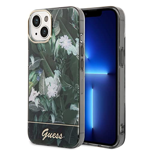 Guess GUHCP14SHGJGHA Coque Rigide pour iPhone 14 6,1" Vert Jungle Collection