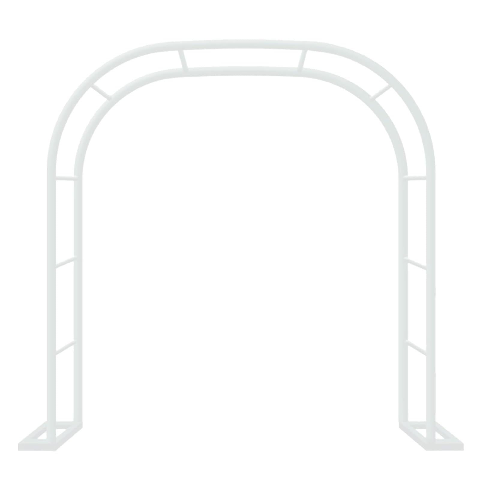 Duża pergola, szeroki metalowy łuk ogrodowy do winorośli, powojników i bluszczu, odporna na rdzę kratka do ścieżek ogrodowych, czarny, biały, zielony (biały, 259 x 231 cm)