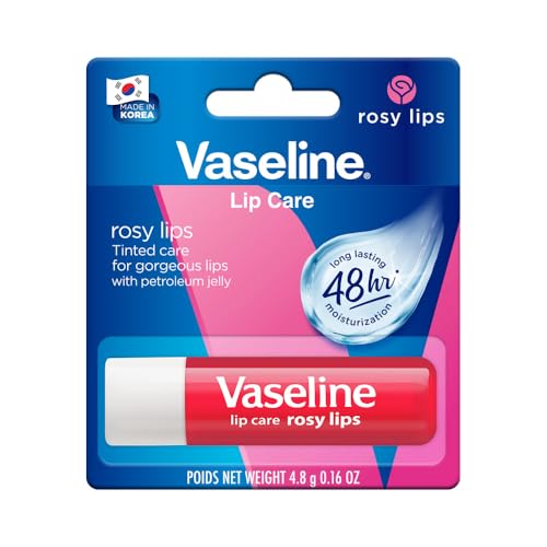 Image of Vaseline Lip Care | Rosy Lips Tinted Lip Balm Stick | up to 48Hr moisturization | with almond oil & rose extract | made in South Korea | 4.8g