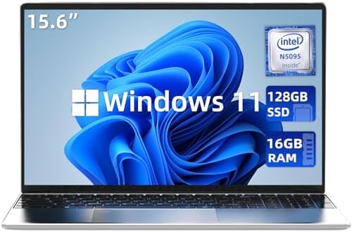 Ordinateur Portable 15,6 Pouces, N150 Processeur 16 Go De RAM