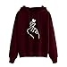 Mophghdj Damen Langarm Zipper Streetwear Hoodies - Basic Hoodie Oversize Vintage Bedrucktes Sweatshirt Frauen Atmungsaktiv Sport Hoody Pulli Damen Teenager MäDchen Pullove