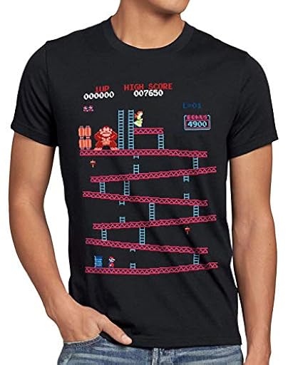 style3 Retro Kong Camiseta para Hombre T-Shirt Donkey Geek NES Nerd Gamer, Talla:M | Ya disponible en tu tienda friki favorita! En mundofriki.es!
