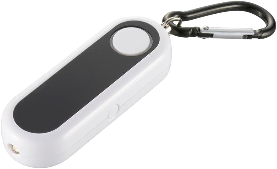 オーム電機 防犯ブザー 大音量 85dB 防犯アラーム LEDライト付き カラビナ付き 引くだけ ポータブル ランドセル取り付け 入学祝い 防犯グッズ ホワイト OSE-MSA814W 08-4107 OHM