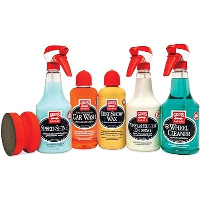 Griot's Garage Starter Car Care Kit, Vehicle Detailing Set, Includes Car Wash, Wax, Vehicle Detailer, Wheel Cleaner, Clay Bar, Vinyl and Rubber Dressing, 11131
