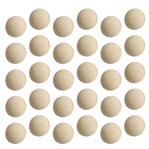 NOLITOY Half Craft Ball Half Wooden Balls: Split Wood Ball Mini Hemisphere Unfinished Half Craft Ball for DIY Projects Kids Arts and Supplies (Light Yellow 30mm) Indoor