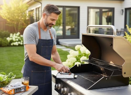 Q-Swiper BBQ Grill Cleaner Gift Bundle Set - 1 Q-Swiper Grill Brush, 65 Q-Swiper Grill Cleaning Wipes and 2 Q-Swiper Reusable Grill Cloths. Safe Way to Clean Barbecue Grill Grates and Grill Exterior.