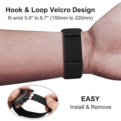 Correa de nailon para Garmin Fenix 7X 6X de 26 mm negra para senderismo 3