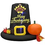 Holidayana Thanksgiving Pilgrim Hat Inflatable - 6 Ft Tall Thanksgiving Blowup Yard Decor with Fan,...