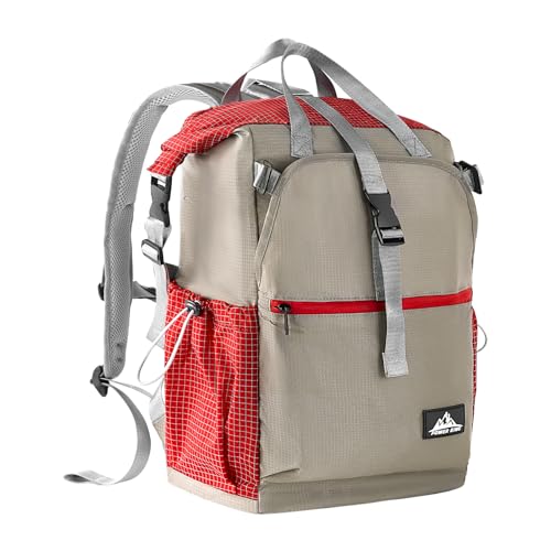 Hiking Backpack for Men Women, 35L Water-Resistant & Lightweight UHMWPE Casual Daypack Backpacks, Large Capacity College Bookbag For College (Red) - Main Image