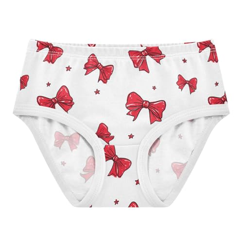 Wusikd Red Bow Cartoon Girls' Underwear Cotton Girls Briefs Soft Toddler Underwear 2T