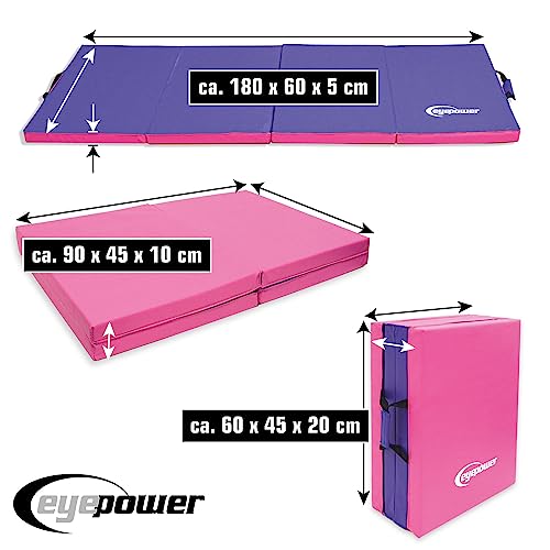 Faltbare Gymnastikmatte EYEPOWER 180 x 60 cm für vielseitige Übungen