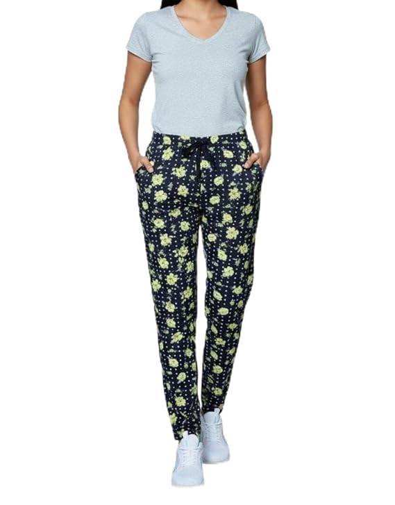 Women's Printed Pajama Pants | 100% Cotton Sleepwear Lower | Regular Fit Casual Lounge Bottoms with Pockets & Drawstring-picture-43