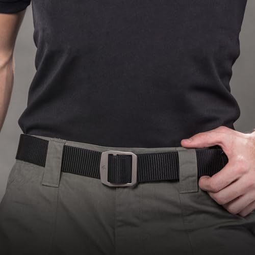 Nylon Tactical Military Men's Belt - Adjustable Titanium Buckle, Green, 41.34-53.15 inches4