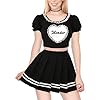 LittleForBig Kawaii bauchfreie Top Puffärmel und U-Ausschnitt Hemd – Kleines Monster/Babygirl – Bild 4