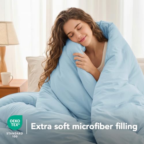 Image of Queen Comforter Set Prewashed Lightweight Quilted Bedding for All Season