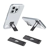 Phone Slim Kickstand, Ultra Thin Vertical and Horizontal 360° Rotating Universal Steel Metal Stable Stand Pocket Friendly Sticky Holder for iPhone Samsung Cellphone Case (Black 2-Pack)