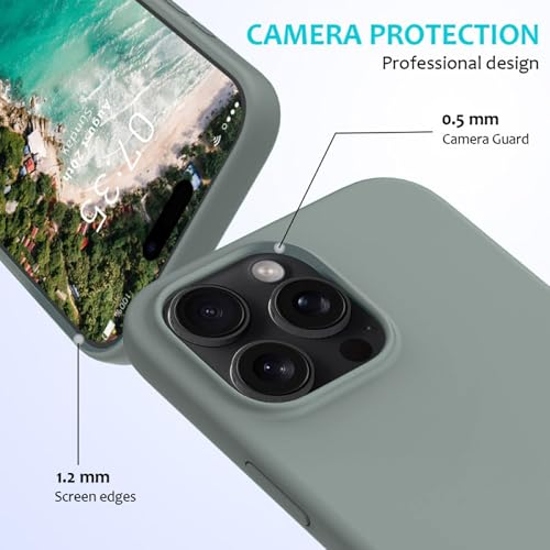 Image of FIRST MART Silicone Back Case for iPhone 16 Pro, Soft-Touch Phone Back Cover for Apple iPhone 16 Pro - Dark Gray