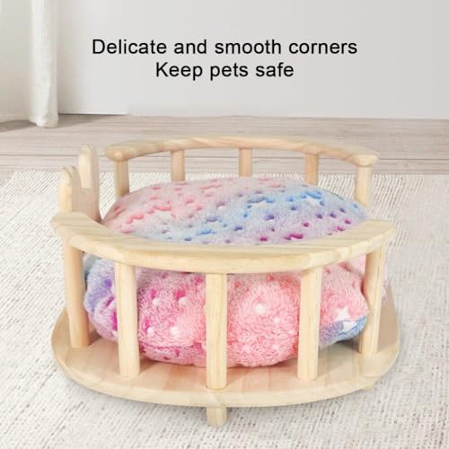 Cama de madera para mascotas que soluciona el frío del suelo en cobayas y conejos 3