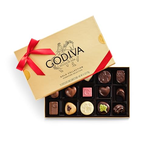 Godiva Red Ribbon Gold Assorted Chocolate Gift Box,...