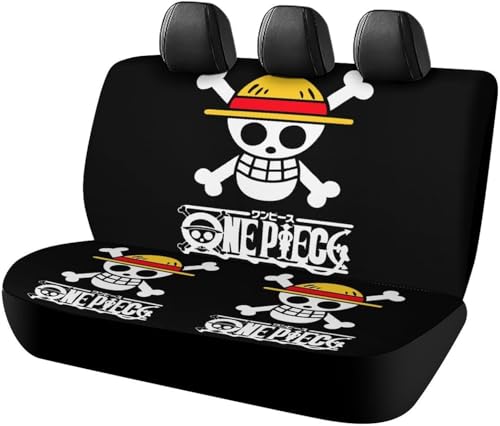 ワンピース (1) アニメ カーシートカバー 車シートカバー 後部座席用 シート保護 おしゃれ カー用品 軽/普通車 汎用 後席クッションカバー キャラクター 四季通用