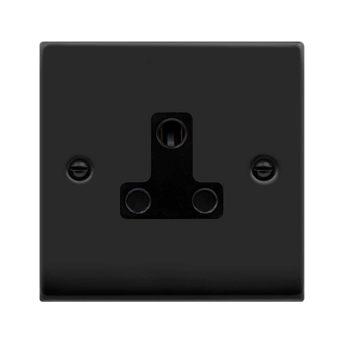 Click Matt Black 1 Gang 5A Round Pin Socket