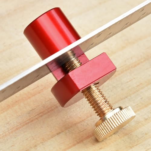 20mm Dog Hole Limit Block, Aluminum Alloy Ruler Clamp, for Woodworking, with CNC Machined Construction (Red)