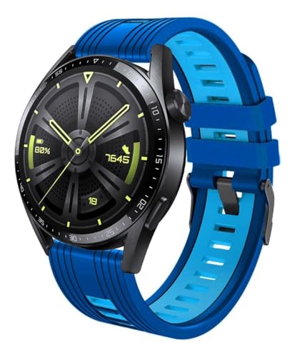 La mejor selección de huawei gt sport los mejores 5. 42 VAYRUS Correa Deportiva Lineas Compatible Con Huawei Watch GT4 GT3 GT2 GT 46mm (Azul&Turquesa)