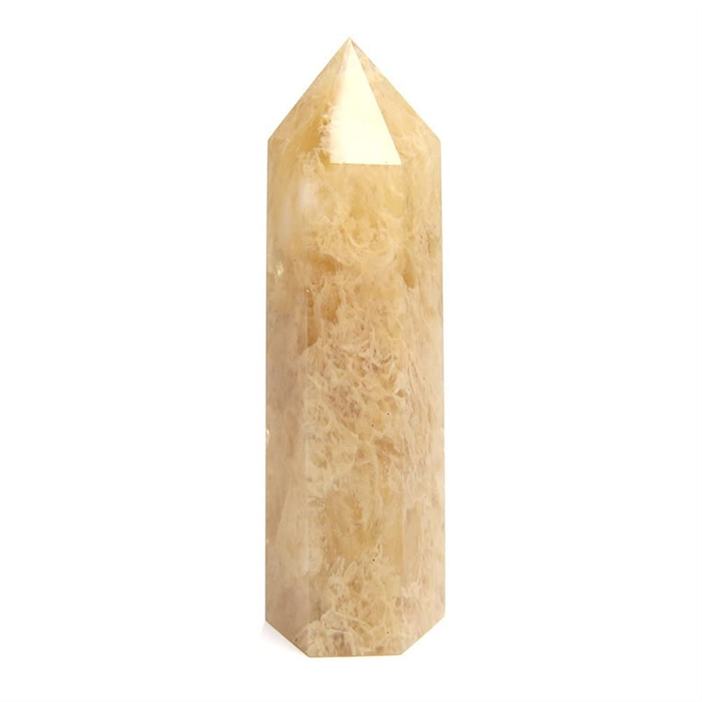 WGPHD Quartz Decoration 5-10cm Yellow Melting Stone Pillar Melting Stone Energy Hexagonal Prism (Size : 5-6CM)