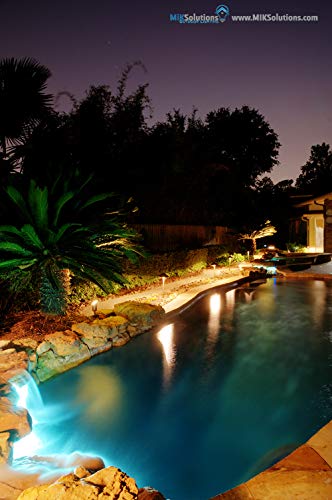 MIK Solutions Underwater Light 172 Solid Brass Pond Light Submersible Waterfall Pool Fountain Light for Beautiful Bright Long Lasting Home Garden Patio Pool Area Lighting (No Bulb)