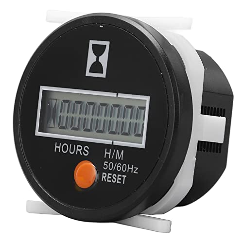XHTLLO Digital Hour Meter Reset Button ABS Shell Wide Range Gauge for Machinery 24?240V