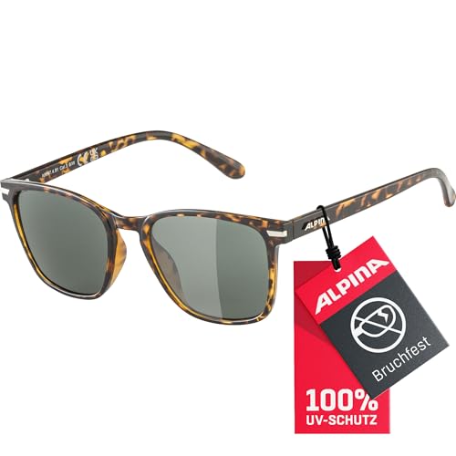 ALPINA YEFE - Verspiegelte und Bruchsichere Sonnenbrille Mit 100% UV-Schutz Für Erwachsene havanna gloss One Size