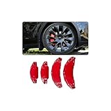 cybtkcar for Tesla Brake Caliper Covers Red Model Y Refreshed Juniper Accessories 2025 2026 19 20 Inch Car Front Rear Wheel Hub Brake Caliper Covers Aluminum New Model Y Exterior Caliper Covers 4PCS