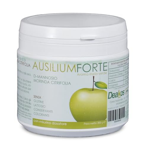 Deakos Ausilium Forte 300g - Integratore Cistite Donna e Benessere delle Vie Urinarie - In Polvere Gusto Mela Verde - A base di D Mannosio Puro e Morinda Citrifolia - Senza Glutine e Lattosio