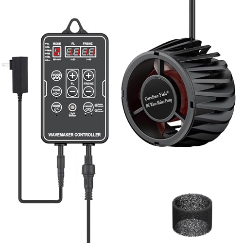Carefree Fish Aquarium DC24V Magnetic Wave Maker 2200Gph 10W with Digital Led Display Controller Quiet and Powerful Powerhead Variable Frequency Circulation Pump for Freshwater and Saltwater