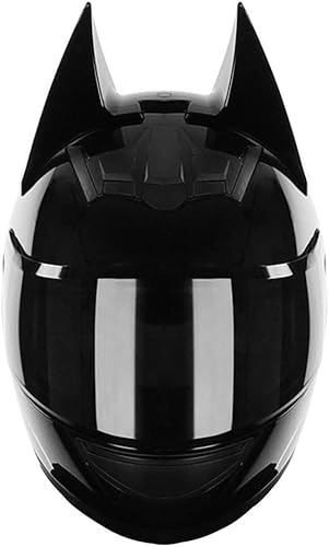 Ever TA Adult Full Face Cat Ears Helmets - Black Motocross