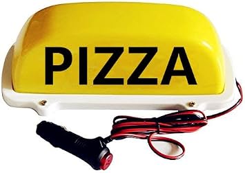 BADASS SHARKS PIZZA Car Roof Taxi Top Sign Taxi Display Signal Indicator Lights 12V Waterproof Light Lamp Taxi Cab Roof Top Sign Topper Shells Sticky Roof Lamp Yellow