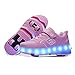 Warmcloudomain Kinder USB Wiederaufladbare Rollschuhe 4 Räder Steady Rollschuhe für Den Ersten Lernenden LED Leuchtende Räder Schuhe für Mädchen Jungen