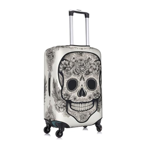 Mexican Skull Print Travel Elastic Suitcase Luggage Baggage Cover Protector, Washable And Anti-Scratch3