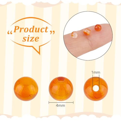 OLYCRAFT About 190pcs 4mm Natural Carnelian Beads Round Carnelian Stone Beads Carnelian Beads 1mm Hole Round Gemstone Beads Loose Spacer Bead for Bracelet Necklace Jewelry Making Clothing Beading - Image 2