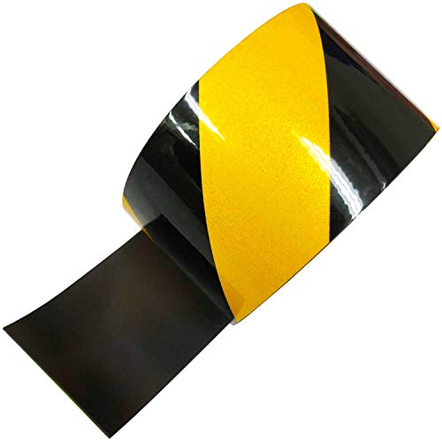 日東エルマテリアル 反射マグネットシート 50mm×1m トラ柄 HS-MAGNET50BK/YEL 黄/黒