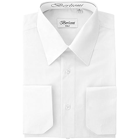 Berlioni Men's White Solid Dress Shirt Cover