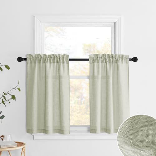 Cortinas cortas para ventana de baño que filtran la luz y dan privacidad 2