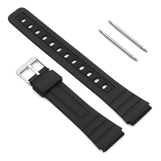 OcioDual Repuesto Correa de Silicona Pasadores Metal Compatible con Reloj Casio F91W F-91W Negro Recambio Resina Resortes