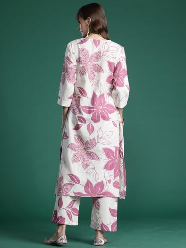 Image of INDO ERA Women's Catton Ethnic Co-Ord Set | Kurta Pant Set | Kurta Palazzo Set | Stylish Cotton Suit Set for Women,10077
