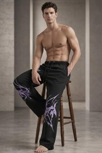 Image of Stylish Baggy Lower for Men | Comfortable Loose Fit Printed Track Pants