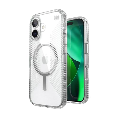 Image of Speck Presidio Perfect Clear Grip for iPhone 17 Case, MagSafe-Compatible, Slim Protective Case, Clear /Clear /Silver