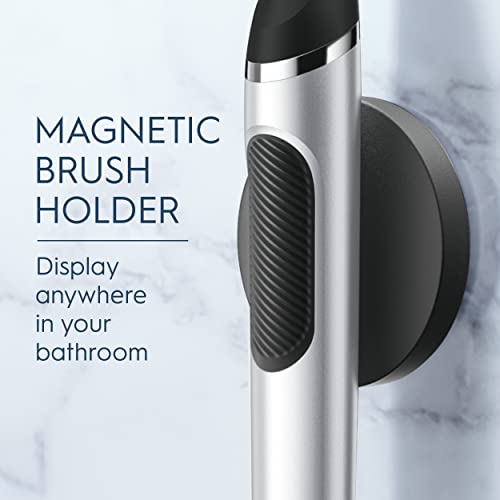 Image of Oral-B Clic Toothbrush, Matte Black, with 1 Bonus Replacement Brush Head and Magnetic Toothbrush Holder